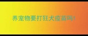 养宠物要打狂犬疫苗吗