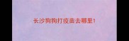 长沙狗狗打疫苗去哪里