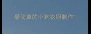 最简单的小狗衣服制作
