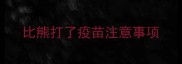 比熊打了疫苗注意事项