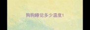 狗狗睡觉多少温度