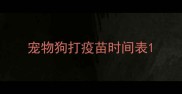 宠物狗打疫苗时间表
