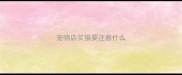 宠物店买猫要注意什么