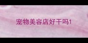 宠物美容店好干吗