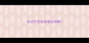 幼犬打完疫苗呕吐咳嗽