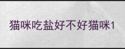 猫咪吃盐好不好猫咪