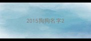 2015狗狗名字