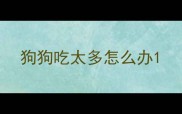 狗狗吃太多怎么办