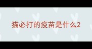 猫必打的疫苗是什么