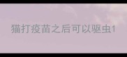 猫打疫苗之后可以驱虫