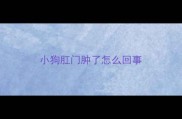 小狗肛门肿了怎么回事