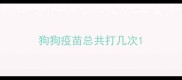 狗狗疫苗总共打几次