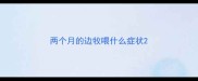 两个月的边牧喂什么症状