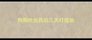 狗狗吃虫药后几天打疫苗