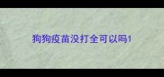 狗狗疫苗没打全可以吗