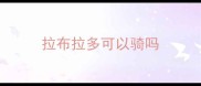 拉布拉多可以骑吗