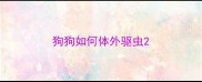 狗狗如何体外驱虫