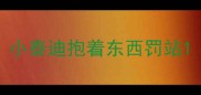 小泰迪抱着东西罚站