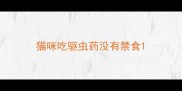 猫咪吃驱虫药没有禁食