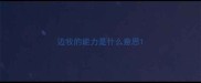 边牧的能力是什么意思