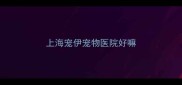 上海宠伊宠物医院好嘛