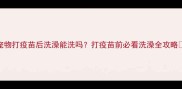 宠物打疫苗后洗澡能洗吗打疫苗前必看洗澡全攻略