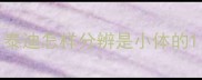 泰迪怎样分辨是小体的