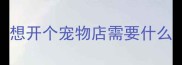 想开个宠物店需要什么