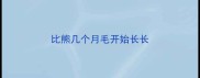 比熊几个月毛开始长长