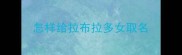 怎样给拉布拉多女取名