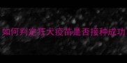 如何判定狂犬疫苗是否接种成功