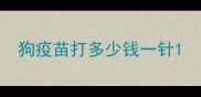 狗疫苗打多少钱一针