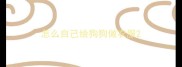 怎么自己给狗狗做衣服