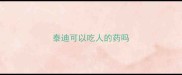 泰迪可以吃人的药吗