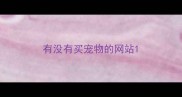 有没有买宠物的网站