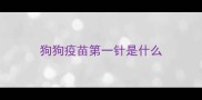 狗狗疫苗第一针是什么