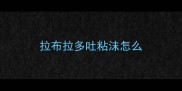 拉布拉多吐粘沫怎么