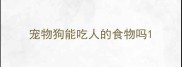 宠物狗能吃人的食物吗