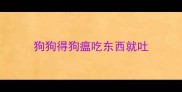 狗狗得狗瘟吃东西就吐