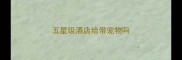 五星级酒店给带宠物吗