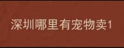 深圳哪里有宠物卖