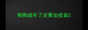 狗狗成年了还要加疫苗