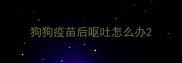 狗狗疫苗后呕吐怎么办