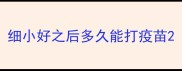细小好之后多久能打疫苗