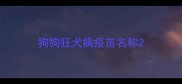 狗狗狂犬病疫苗名称