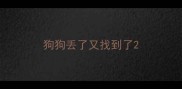 狗狗丢了又找到了