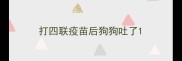 打四联疫苗后狗狗吐了
