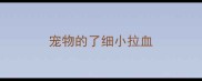 宠物的了细小拉血