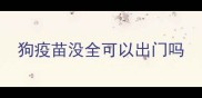 狗疫苗没全可以出门吗