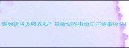 蟾蜍能当宠物养吗最新饲养指南与注意事项全